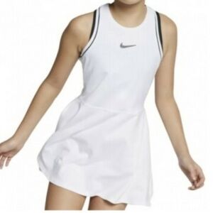 Nike Dri Fit Tennis Golf Mini Dress White Black Medium